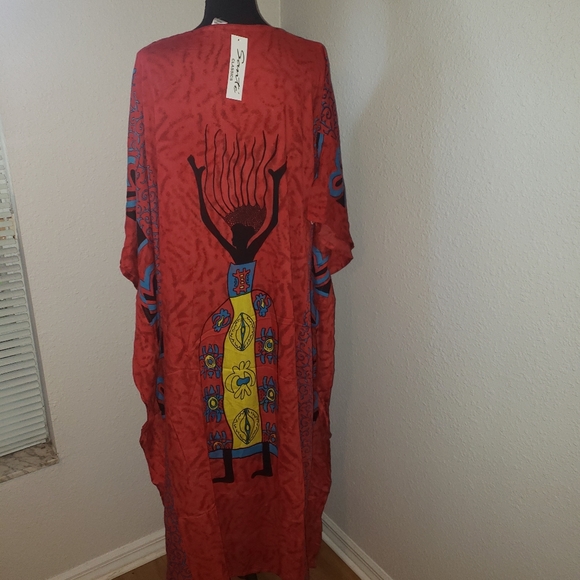 Just In: New/NWT African Woman Red Kaftan Abaya - Picture 9 of 13